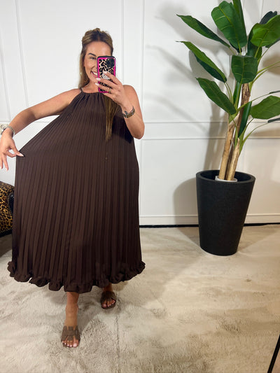 MALISSA MAXI PLISSÉ DRESS