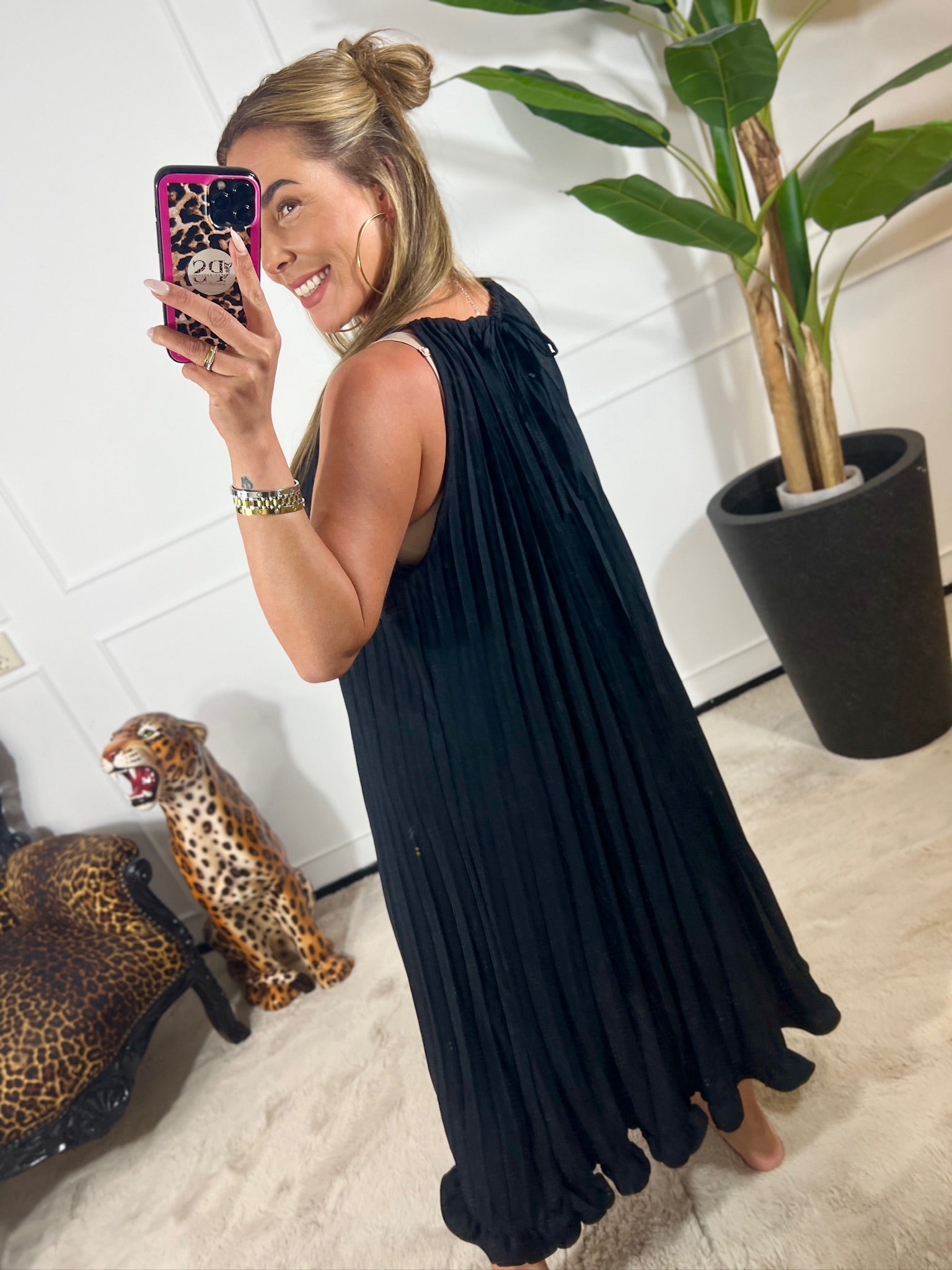MALISSA MAXI PLISSÉ DRESS