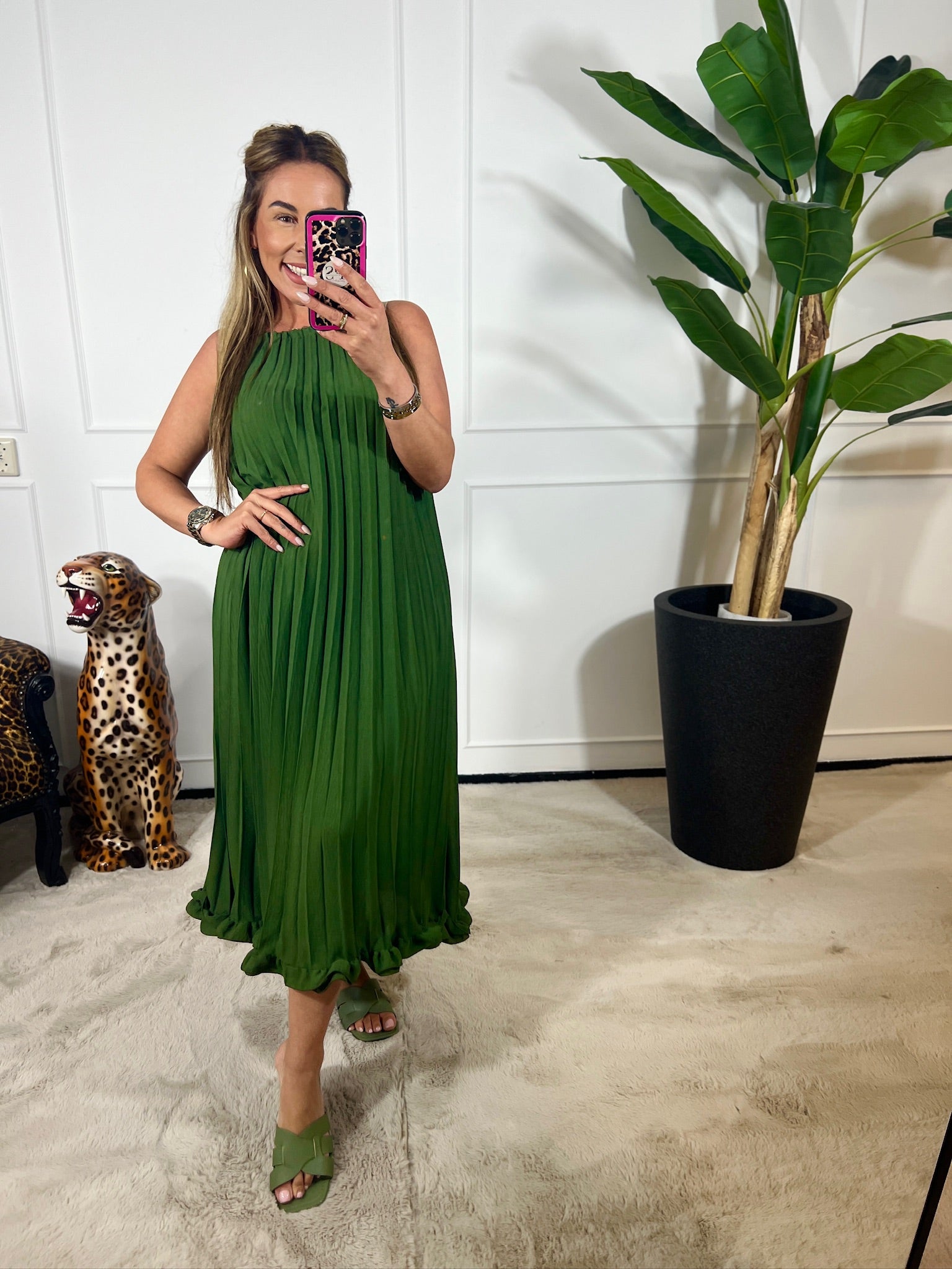 MALISSA MAXI PLISSÉ DRESS