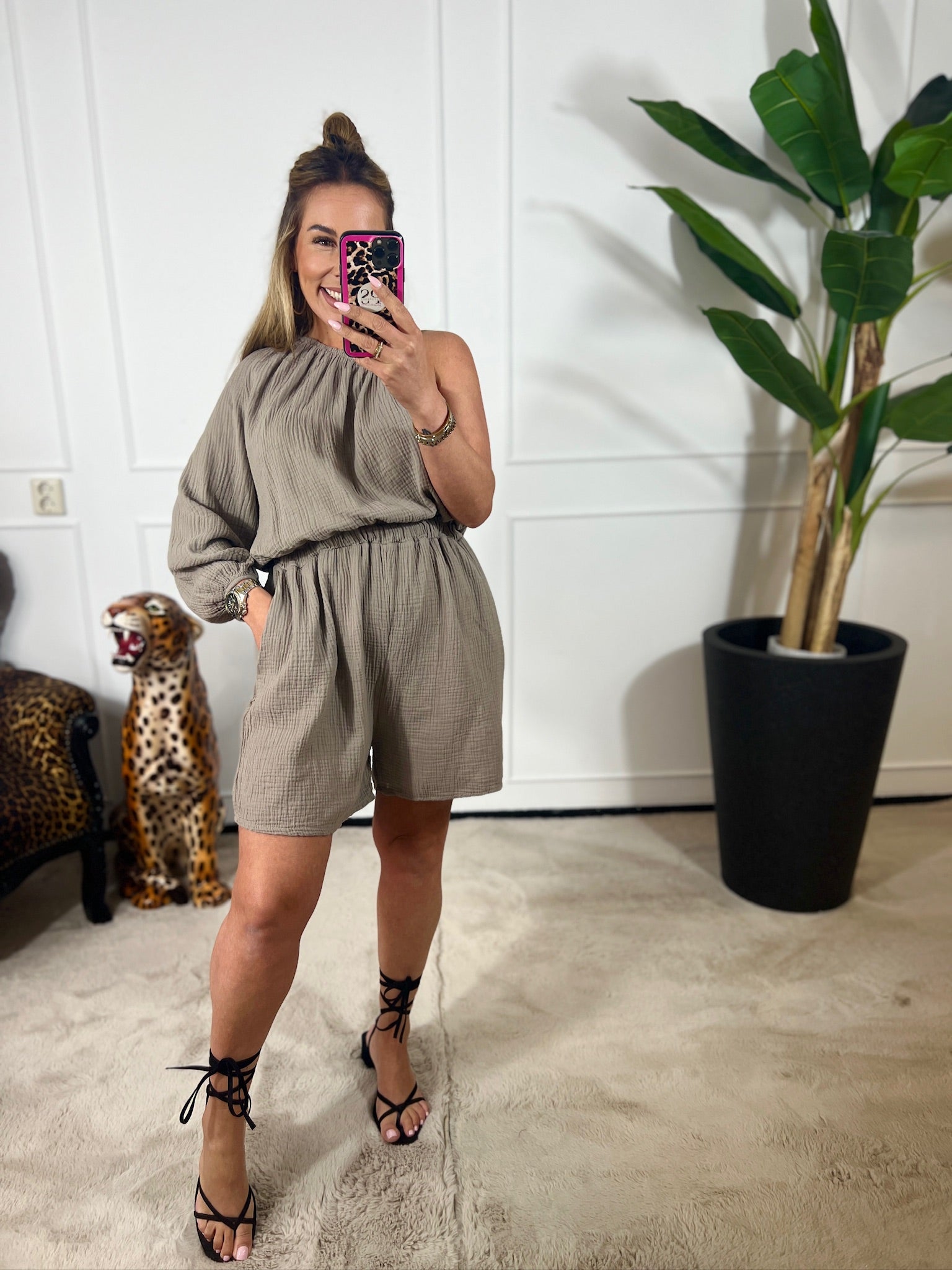 SIENNA ONE SHOULDER PLAYSUIT