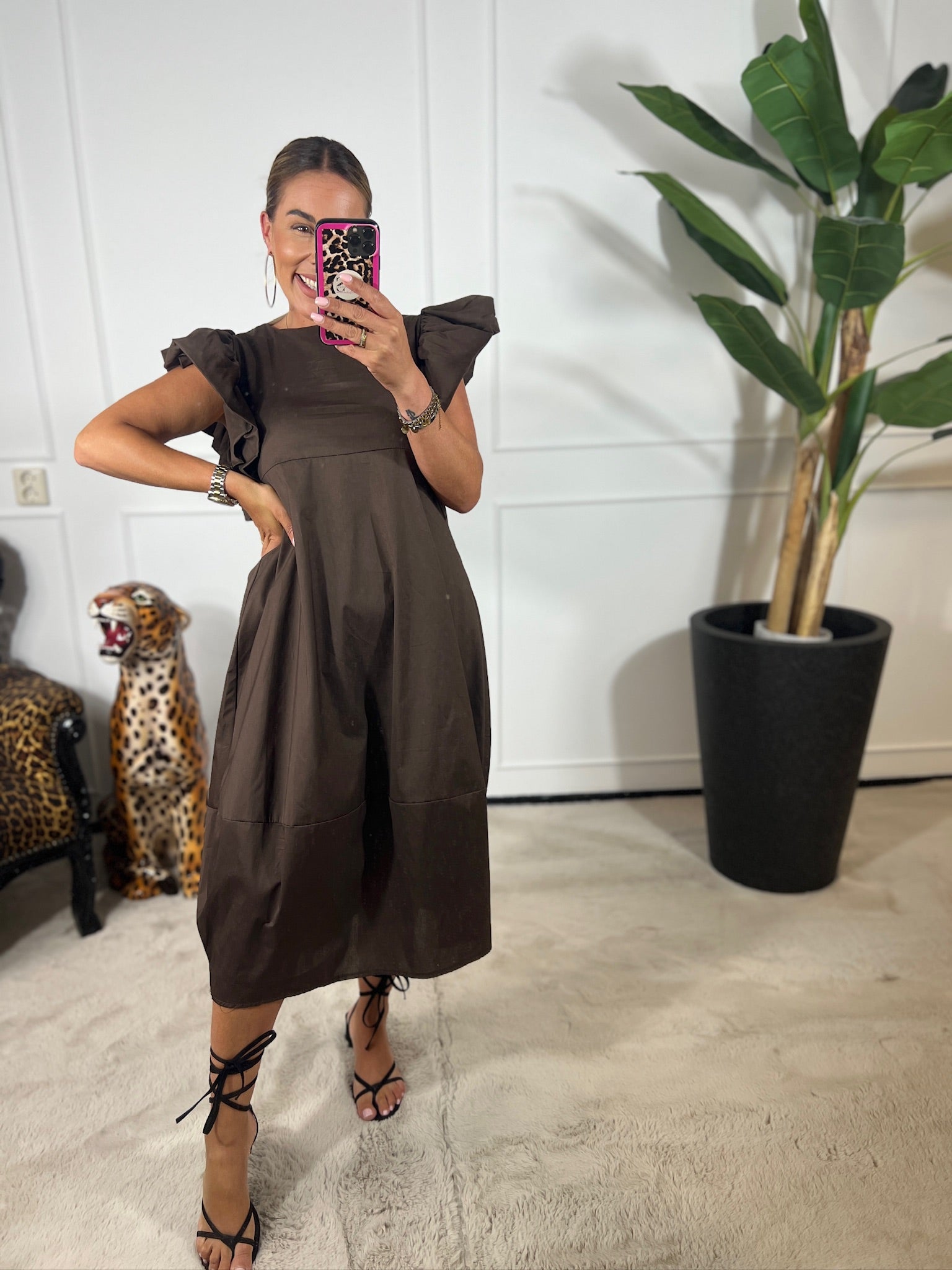 LAUREN RUFFLE DRESS