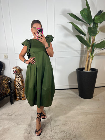 LAUREN RUFFLE DRESS