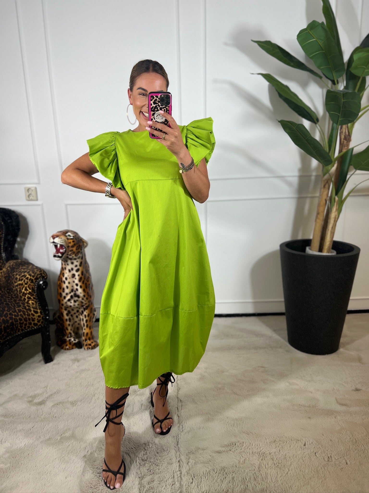 LAUREN RUFFLE DRESS