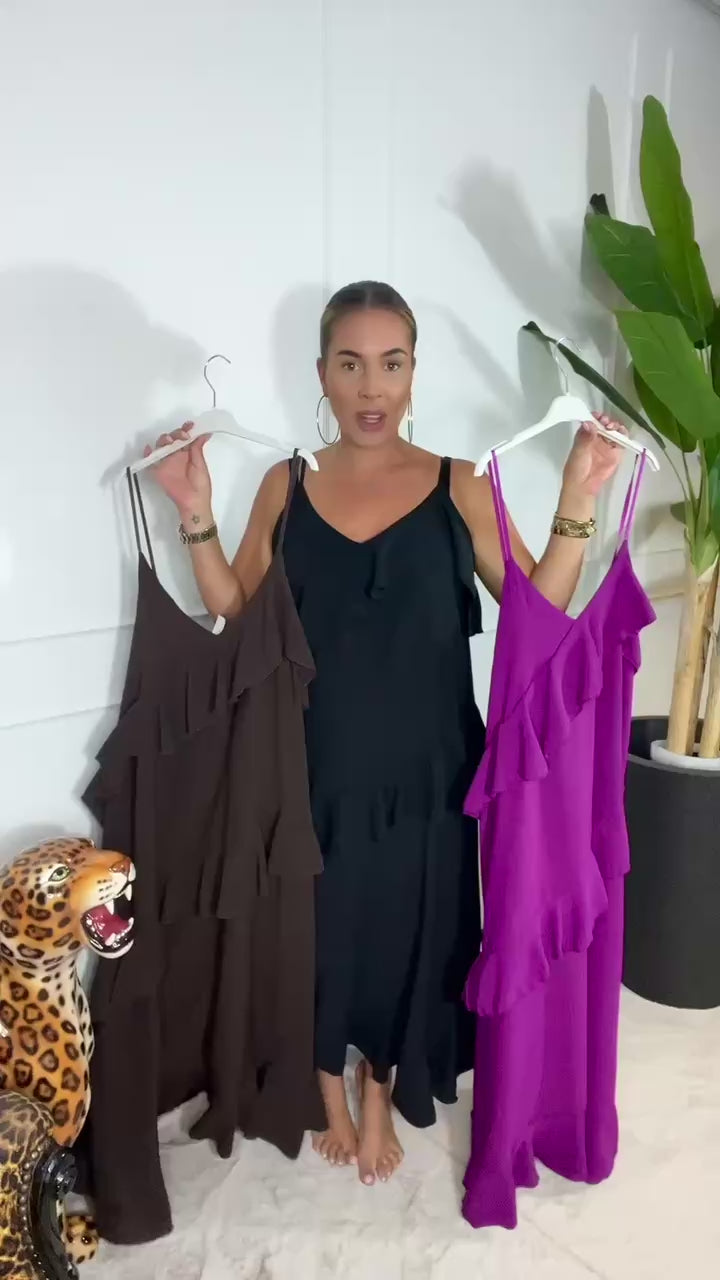 ABBY RUFFLE MAXI DRESS