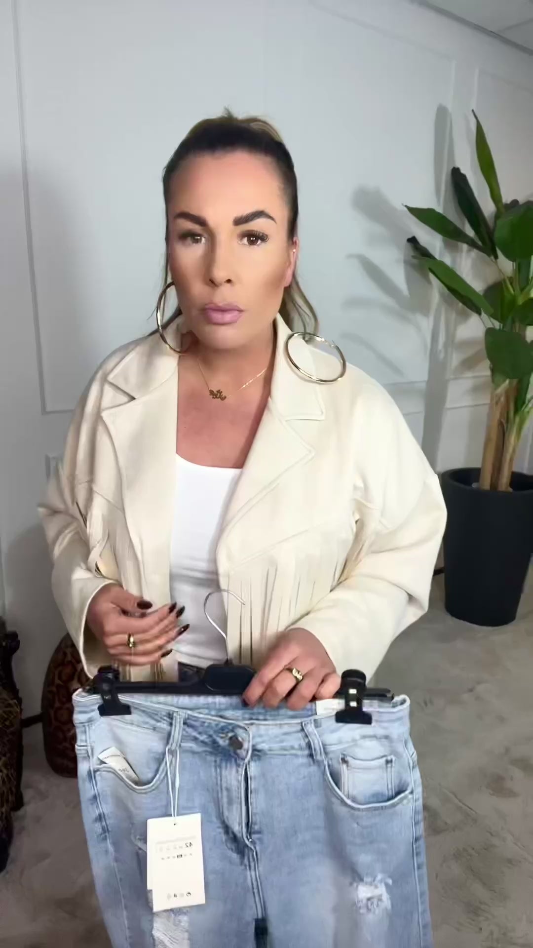 GESCHEURDE WIDE LEG JEANS - J035 + VIDEO