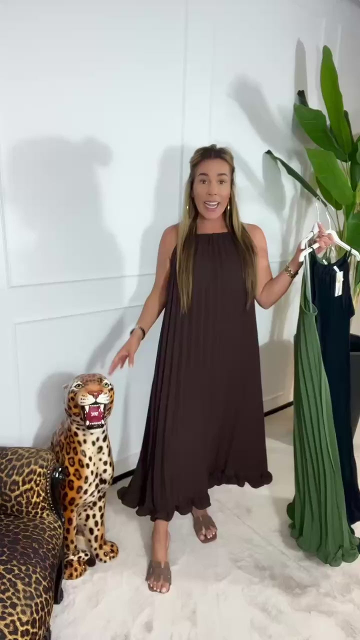 MALISSA MAXI PLISSÉ DRESS