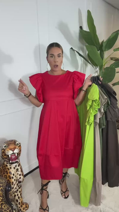 LAUREN RUFFLE DRESS